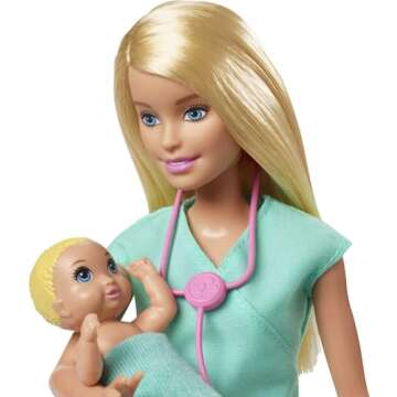 Barbie Playset Bundle: Fast Cast Clinic & Baby Doctor