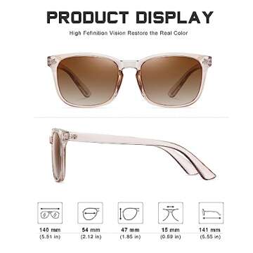 FEIDUSUN Polarized Sunglasses for Women and Men Classic Trendy Sun Glasses with UV Protection