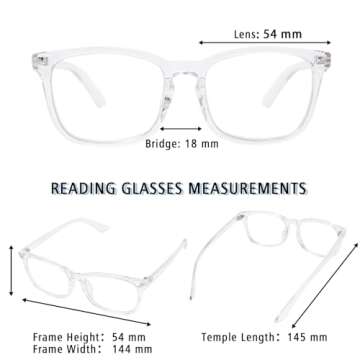 OPTOFENDY Reading Glasses for Women Men, Square Blue Light Blocking Computer Readers with Anti Glare/Eyestrain