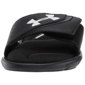 Under Armour Boys' Ignite VI Slide Sandal, Black (001)/Black, 5 M US Big Kid