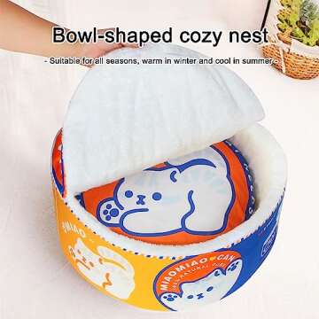 寵幸 Ramen Noodle Dog & Cat Bed,Keep Warm and Super Soft Creative Pet Nest for Indoor Cats,Removable Washable Cushion for Small Medium Large Dogs and Cats