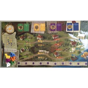 Stonemaier Games Viticulture: Tuscany Expansion Essential Edition, 1-6 Players, Ages 14+, 150 Mins, New Board, Cards, Workers