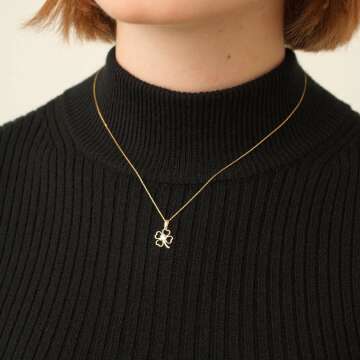 14k Gold Clover Necklace