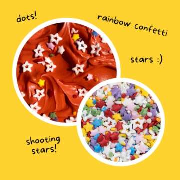 Rainbow Starfetti Natural Confetti Sprinkles - Vegan, Gluten Free 1LB