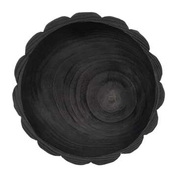 Sagebrook Home Elegant Decorative Bowl, Textured Variant, Classic Matte Black, Ideal for Modern Home Decor, Stylish Large Size – Perfect Centerpiece for Tables, Eye-catching Design