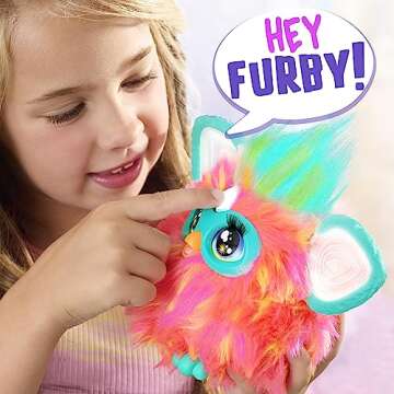 Furby Coral, 15 Fashion Accessories, Interactive Plush Toys for 6 Year Old Girls & Boys & Up, Voice Activated Animatronic