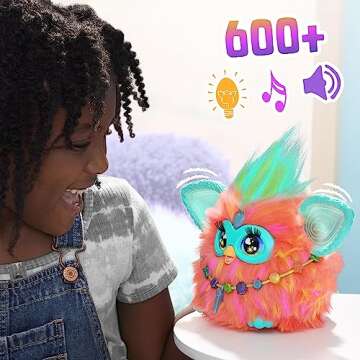 Furby Coral, 15 Fashion Accessories, Interactive Plush Toys for 6 Year Old Girls & Boys & Up, Voice Activated Animatronic