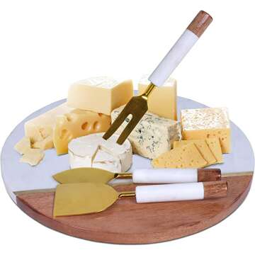 Wood Marble Cheese Board