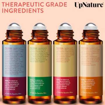 UpNature Wellness Essential Oil Roll On Gift Set - Relaxation Gifts for Women & Men - Head Comfort, Mood Booster, and Restful Sleep - Great Stocking Stuffer & Gift for Mom