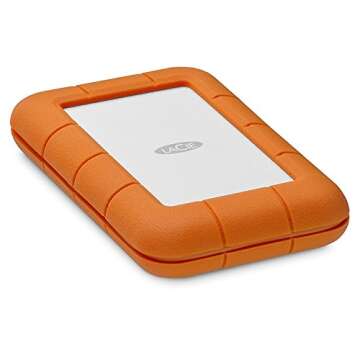 LaCie Rugged 5TB USB-C External Hard Drive (STFR5000800) with Compact Portable Hard Drive Case