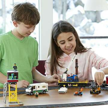 LEGO City Cargo Train 60198 Remote Control Train Building Set with Tracks for Kids, Top Present for Boys and Girls (1226 Pieces)