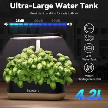 inbloom Hydroponics Growing System 12 Pods, Indoor Herb Garden with LEDs Full-Spectrum Plant Grow Light, Water Shortage Alarm, Automatic Timer, Height Adjustable, Ideal Gardening Gifts for Women