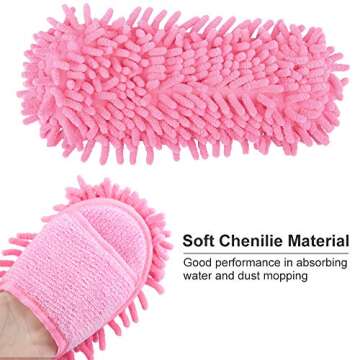 Microfiber Slippers Floor Cleaning Mop Men and Women House Dusting Slippers Floor Cleaning Tool (pink)