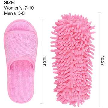 Microfiber Slippers Floor Cleaning Mop Men and Women House Dusting Slippers Floor Cleaning Tool (pink)