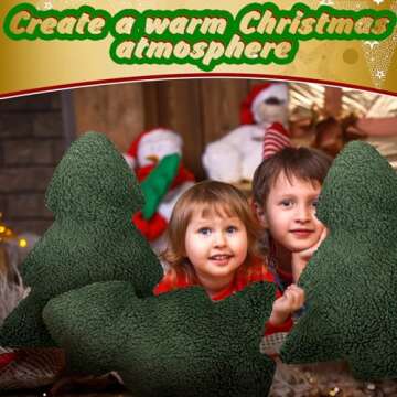 Chitidr 3 Pcs Christmas Tree Throw Pillow 3D Plant Shaped Cushion Christmas Decorative Pillows Plant Shaped Pillow Filling Christmas Toys Stuffed Decor for Home Bedroom Couch Decorations Festive Gift