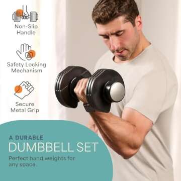 LifePro Adjustable Dumbbell Set – 5-25 lb Dumbbells Set of 2, Quick Change Rotating Hand Weights for Women//Men at Home Gym Weight System - 5-25 Pound, Ideal for Home Strength Training