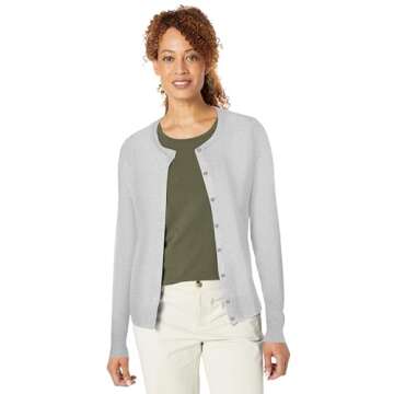 Amazon Women's Lightweight Plus Size Cardigan - Grey