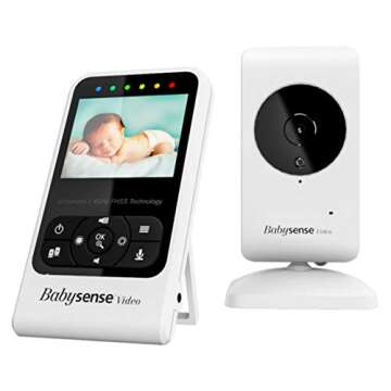 New Model - Babysense Baby Video & Movement Monitor - Bundle Pack - Babysense Video Baby Monitor V24R with Babysense 7 Under-The-Mattress Movement Monitor - 2 in 1