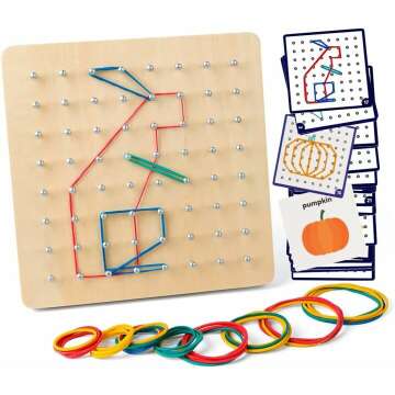 STEM Wooden Geo Board for Kids | Engage Creativity & Learning