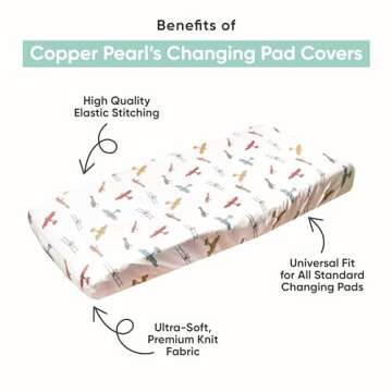 Copper Pearl Premium Knit Changing Pad Cover Soft, Stylish, and Universal Fit for All Standard Diaper Changing Pads, Trendy Design Changing Pad Covers, Camel