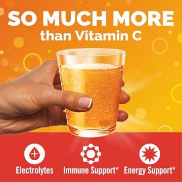 Emergen-C 1000mg Vitamin C Powder for Daily Immune Support Caffeine Free Vitamin C Supplements with Zinc and Manganese, B Vitamins and Electrolytes, Super Orange Flavor -60 Count(Pack of 1)