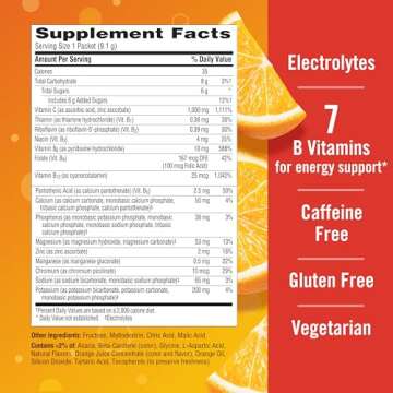 Emergen-C 1000mg Vitamin C Powder for Daily Immune Support Caffeine Free Vitamin C Supplements with Zinc and Manganese, B Vitamins and Electrolytes, Super Orange Flavor -60 Count(Pack of 1)