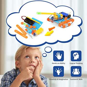 STEM Kits for Kids Crafts 6-8 8-12, Boys Gifts Toys for 6 7 Year Old Boy Birthday Gift Ideas, STEM Toys Craft Kits 6+ 7+ yr, Robotics Science Activities Robot Building Age 8-10 8 9 10 11 12 Years