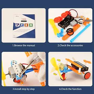 STEM Kits for Kids Crafts 6-8 8-12, Boys Gifts Toys for 6 7 Year Old Boy Birthday Gift Ideas, STEM Toys Craft Kits 6+ 7+ yr, Robotics Science Activities Robot Building Age 8-10 8 9 10 11 12 Years