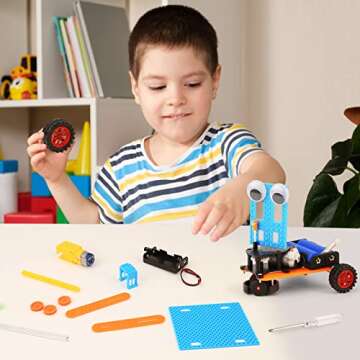 STEM Kits for Kids Crafts 6-8 8-12, Boys Gifts Toys for 6 7 Year Old Boy Birthday Gift Ideas, STEM Toys Craft Kits 6+ 7+ yr, Robotics Science Activities Robot Building Age 8-10 8 9 10 11 12 Years