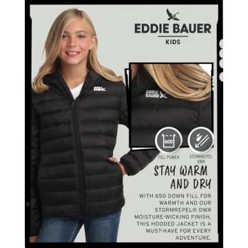 Eddie Bauer Girls' Insulated Down Coat Size 10-12