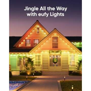 eufy Permanent Outdoor Lights E22, 50ft with 30 Triple-LED Lights, Smart RGBWW Christmas Lights, Daily and Holiday, IP67 Waterproof, AI Lighting Themes for Christmas Decorations, Links with Cameras