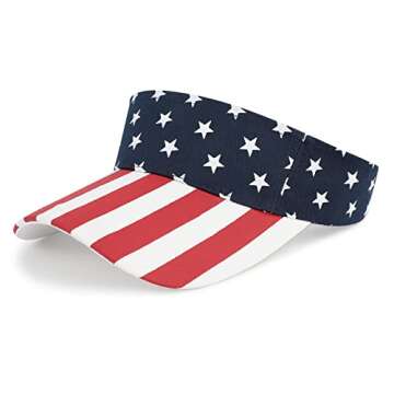 Unisex American Flag Hat Fourth of July Hat 4th of July Accessories Patriotic Hats for Men Women Summer Visor Hats UV Protection