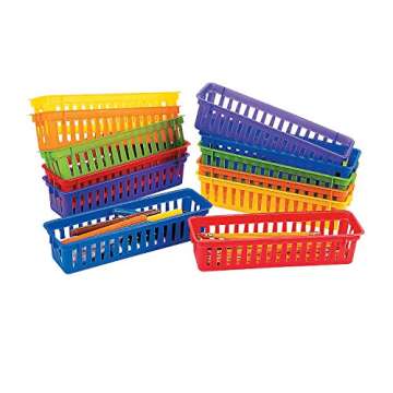 Fun Express Classroom Pencil/Marker Basket - 12 Pieces - Educational And Learning Activities For Kids - Elementary Teacher Supplies for Classroom - Home School Office Kids Supplies