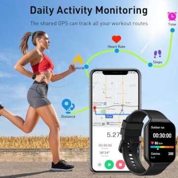 Smart Watch(Answer/Make Call), 1.96" HD Smartwatch for Men Women, 2024 Fitness Activity Tracker with 110+ Sport Modes/Heart Rate/Sleep Monitor/Pedometer, IP68 Waterproof Fitness Watch for Android iOS