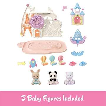 Calico Critters Baby Amusement Park, Dollhouse Playset with 3 Figures Included