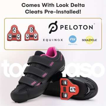 Tommaso Pista Womens Peloton Shoes, Delta Cleat Cycling Shoes for Women, Spin Shoes Women Indoor Cycling—Peloton Cycle Shoes for Women—Indoor Cycling Shoes for Women Specialized Bike Shoes 6.5 US