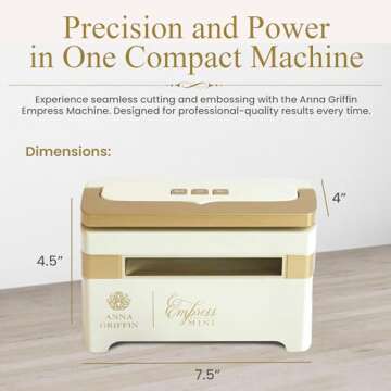 Anna Griffin Empress Machine - Mini Electric Die Cutting and Embossing Machine for Card Making, Complete Plate System, Cutting Dies and Embossing Folders - 7.5 x 4 x 4.5 - Mini