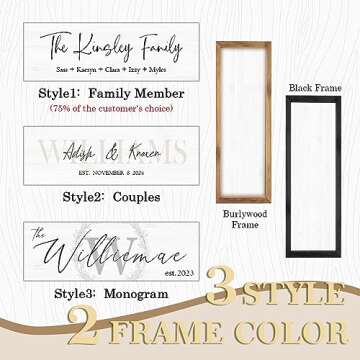 Last Name Signs for Home | Personalized Framed Wooden Family Name Sign for Home Decor Wall | Custom Wood Signs | Monogram Name Wall Decor | Established Wood Sign | Housewarming Gift