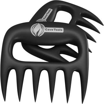 Cave Tools Meat Claws for Shredding Pulled Pork, Chicken, Turkey, and Beef- Handling & Carving Food - Barbecue Grill Accessories for Smoker, or Slow Cooker - Gun Metal