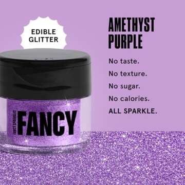 Fancy Sprinkles Amethyst Purple Premium Edible Glitter, 100% Edible Glitter for Sparkling Food & Drinks No Taste or Texture (4gm)