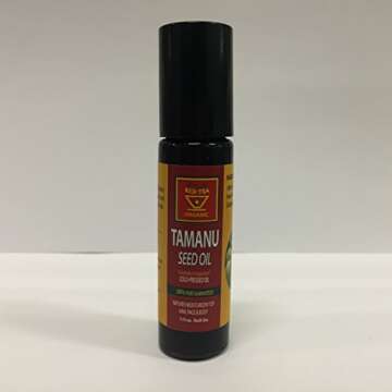 African Red Tea Tamanu Oil 1/3 oz Roll On Pure Cold Pressed Oil For Skin Nails Face Hair and Scars