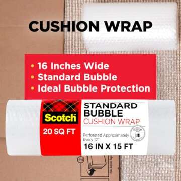 Scotch Cushion Wrap, 16 in x 15 ft., 1 Roll/Pack (7924)