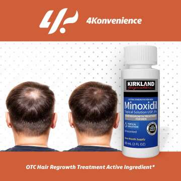 (6 Pack) Minoxidil Liquid Extra Strength Hair Regrowth Treatment for Men, 5% Topical Solution, 6 Months Supply - Dropper Applicator Included - Dermatologist Recommended by 4K Logistics