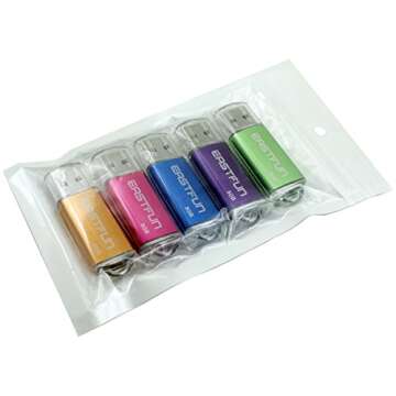 EASTFUN 5Pcs 8GB USB Flash Drive Mixed Colors - Thumb Stick