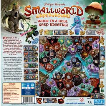 Small World: Underground Board Game - Unleash Fantasy Races in the Depths! Fantasy Strategy Game for Kids & Adults, Ages 8+, 2-5 Players, 30-90 Min Playtime, Made by Days of Wonder