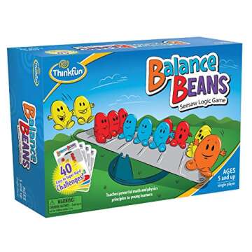 ThinkFun Balance Beans Math Game - Engaging Pre-Algebra Puzzle for Kids | Enhances Logical Reasoning & Critical Thinking | Award Winning Educational Toy | for Ages 5 and Up