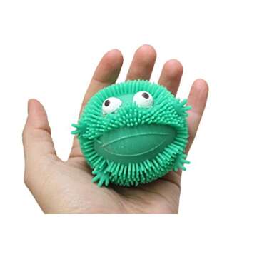 Curious Minds Busy Bags Set of 4 (3") Cute Mini Animal Puffer Balls - Sensory Fidget and Stress Balls - OT Autism SPD - Frog, Dog, Pig, Duck