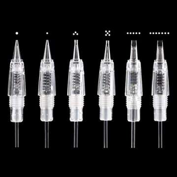 10PCS 1RL Permanent Makeup Clear Tattoo Needle Cartridges for Eyebrow Tattoo Machine (1R)