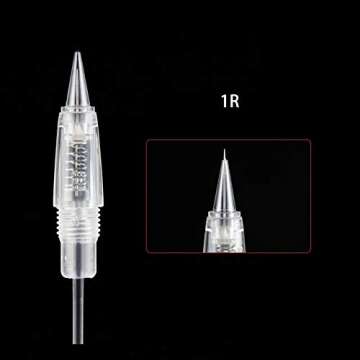 10PCS 1RL Permanent Makeup Clear Tattoo Needle Cartridges for Eyebrow Tattoo Machine (1R)