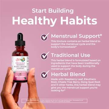 MaryRuth Organics USDA Organic Women's Wellness Liquid Herbal Supplements | Includes Stinging Nettle, Raspberry Leaf, Eleuthero Root, Chaste Tree Berry | Menstrual Support | Non-GMO, Vegan